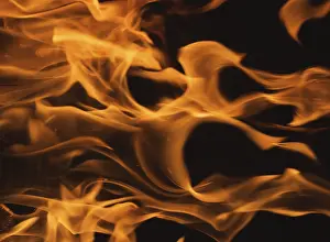 Dark Background Flames Prints: Dramatic flames against A dark background