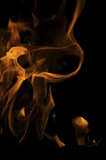 Empty Desert Landscape Photos Prints: Dramatic flames against A dark background