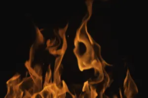 Dark Background Flames Prints: Dramatic flames against A dark background