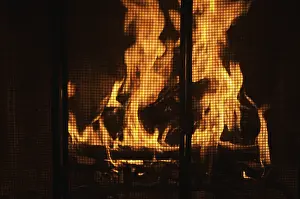 Dark Background Flames Prints: Dramatic flames against A dark background
