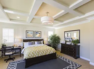 Interior View Of A House Prints: Dramatic interior of A beautiful master bedroom