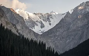 Glaciated Mountain Landscape Prints: Dramatic mountains with glaciers