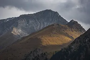 Kyrgyzstan Mountains Prints: Dramatic mountains and rocks, mountain valley