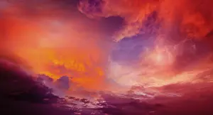 Evening Travel Photography Prints: Dramatic red sky