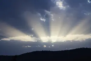 Dramatic Sky Prints: Dramatic sky with sunbeams breaking through