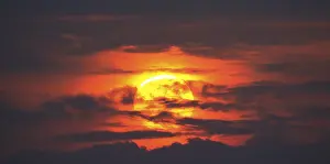 Northern Germany Sunset Prints: Dramatic sunset behind clouds, Schleswig-Holstein
