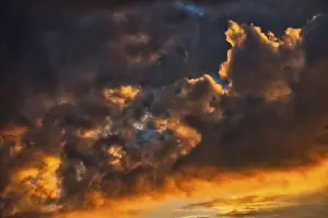 Dramatic Sunset Prints: Dramatic thunderstorm atmosphere at sunset