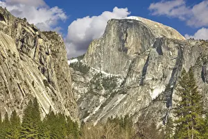 Yosemite National Park Photography Prints: Dramatic view of half dome at yosemite on a spring day