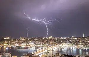 Modern Architecture At Night Prints: A dramatic view of Istanbul at night
