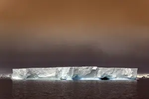 Frozen Landscape Prints: Drifting iceberg in the evening