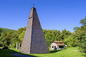 Deserted Building In Germany Prints: Drilling tower above brine spring no