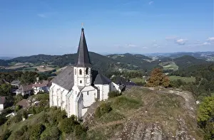 Top Down View Of Austria Prints: Drone image, Sankt Thomas am Blasenstein