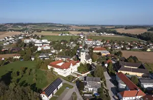 Hausruckviertel Drone Image Prints: Drone image, view of Buchkirchen