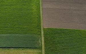 Upper Austria Agricultural Landscape Prints: Drone shot, grain fields and harvested fields from above