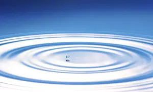 Water Drop Macro Prints: A drop causes circular waves on the water surface