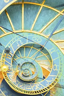 Symbolic Picture Of Time Prints: Droste effect background based on Prague astronimical clock