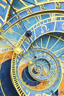 Astrology Background Prints: Droste effect background based on Prague astronimical clock