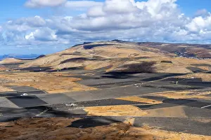 Canary Islands Farmland Prints: Dry volcanic landscape with fields