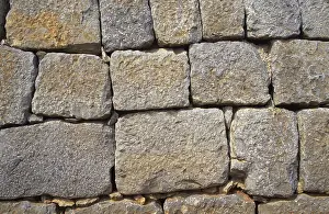 Stone Wall Construction Prints: Detail of a dry wall or stone wall