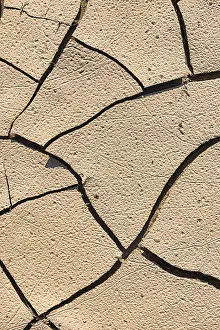 Deserted Landscape Germany Prints: Drying cracks in clay soil, background image