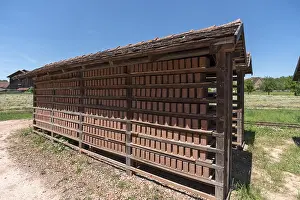 Middle Franconia Culture Prints: Drying racks of the finished bricks