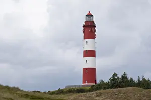 Uninhabited Lighthouse Tower Prints: Dune landscape with lighthouse