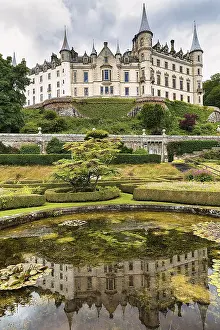 Historic British Tourist Attraction Prints: Dunrobin Castle and Garden, Reflection