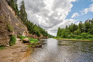 Framed Print : Eagle Cliffs Print, Gauja River Valley, Latvia Framed Print : Eagle Cliffs Print, Gauja River Valley, Latvia