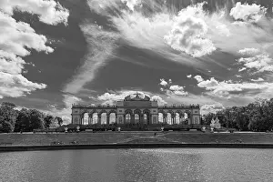 Black And White Travel Photography Prints: Early Classicist collonade Gloriette