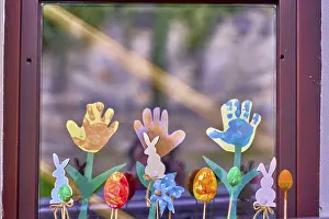 European Easter Customs Prints: Easter decoration in the window