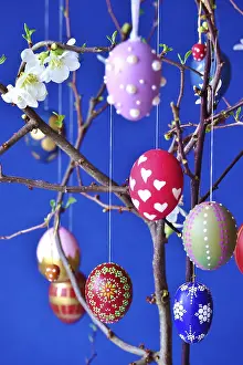 Spring In Germany Prints: Easter, Easter bouquet with colorful Easter eggs