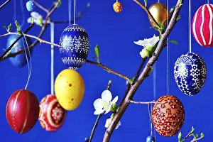 Spring In Germany Prints: Easter, Easter bouquet with colorful Easter eggs