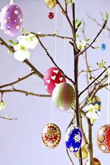 Central Europe Spring Scene Prints: Easter, Easter bouquet with colorful Easter eggs