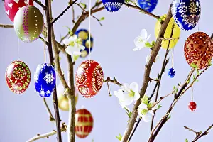 Spring In Germany Prints: Easter, Easter bouquet with colorful Easter eggs