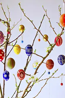 Spring In Germany Prints: Easter, Easter bouquet with colorful Easter eggs