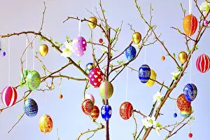 Spring In Germany Prints: Easter, Easter bouquet with colorful Easter eggs