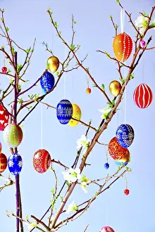 Spring In Germany Prints: Easter, Easter bouquet with colorful Easter eggs