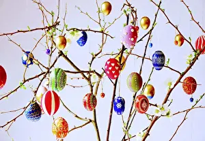 Spring In Germany Prints: Easter, Easter bouquet with colorful Easter eggs