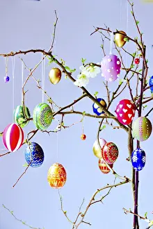 Spring In Germany Prints: Easter, Easter bouquet with colorful Easter eggs