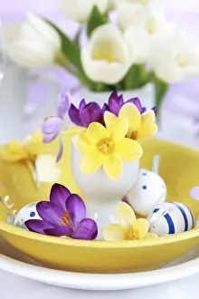 Early Flowering Plant Prints: Easter detail with Easter eggs or spring motive