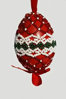 Resurrection Symbolism Prints: Easter Egg decorated with beads