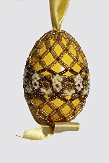 Traditional Easter Decoration Prints: Easter Egg decorated with beads