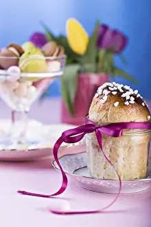 Ornamental Plant Arrangement Prints: The easter installation with Easter bread