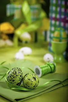 Easter Installation Prints: The easter installation with eggs and flowers