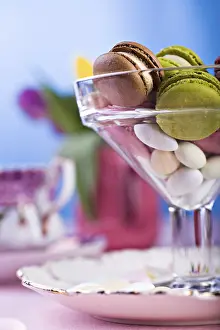 Empty Bakery Products Display Prints: The easter installation with macarons