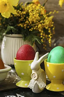 Easter Eggs Prints: Easter time, spring flowers, easter eggs and easter bunny