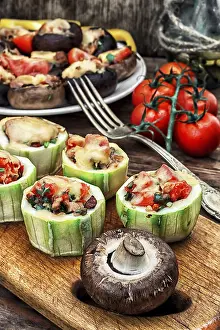 Easy Appetizer Recipes Prints: Easy appetiser of courgette stuffed with cheese