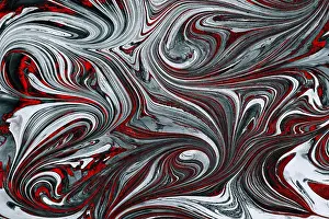 Uninhabited Island Illustrations Prints: Ebru marble effect pattern design for print