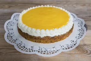 Layer Cake Dessert Prints: Eggnog cake on rustic wood