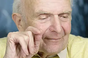 Caucasion Male Portrait Prints: Elderly man having a conversation